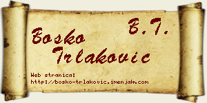 Boško Trlaković vizit kartica
